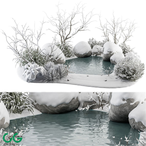Landscape Furniture Snowy Lake Set 48 V